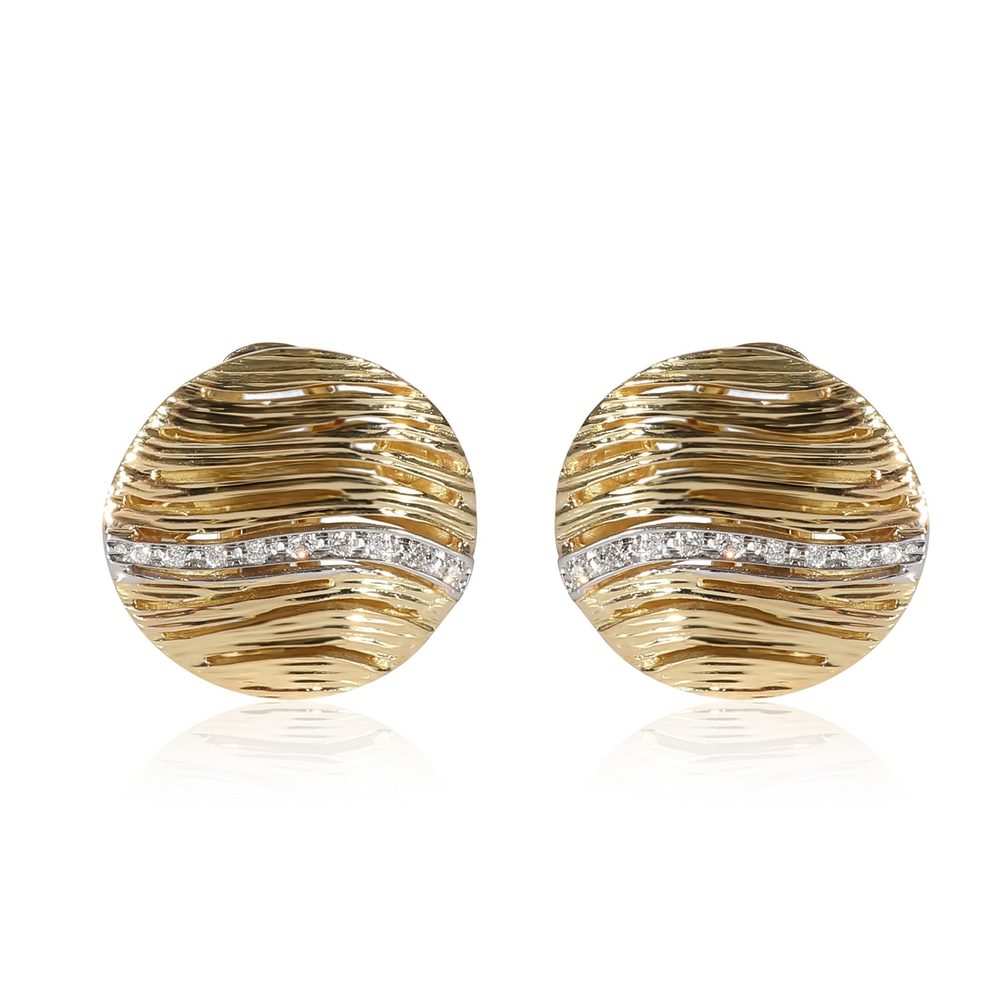Roberto Coin Elefantino Diamond Earrings in 18K Yellow Gold 0.1 CTW